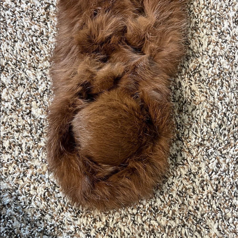Brown Authentic Fur Collar or Neck Warmer - Picture 3 of 4